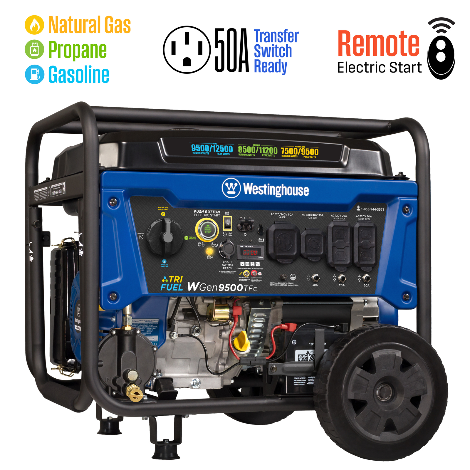 Refurbished Westinghouse Generator Model WGen9500TFc Tri Fuel gallery