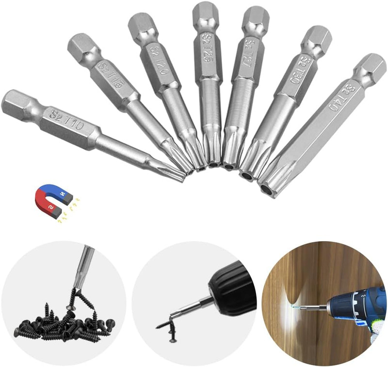 14Pcs 5 Point Torx Security Bits Magnetic 5 Point Star Tamper Proof Bit Set 1/4" gallery