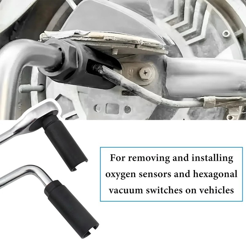Oxygen Sensor Socket, Chromed-Vanadium Steel Oxygen Sensor Wrench Removal Tool w gallery
