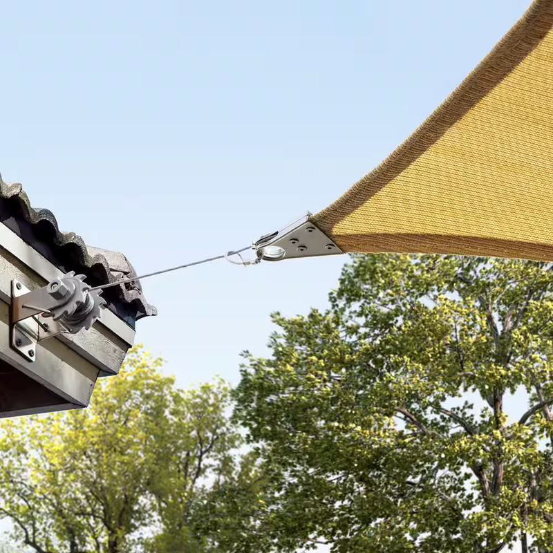 12 Ft. X 16 Ft. Rectangle Super Ring Sunshade Sail 260 GSM Heavy Duty - Beige gallery