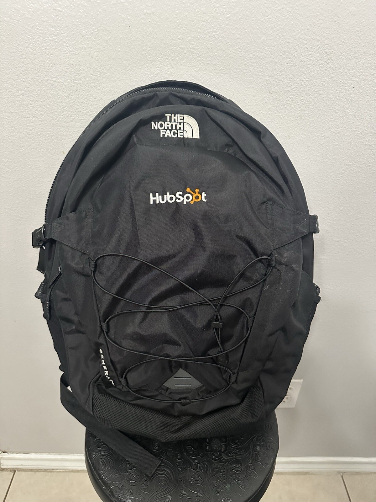 The North Face Generator Backpack Daypack Laptop Black Embroidered