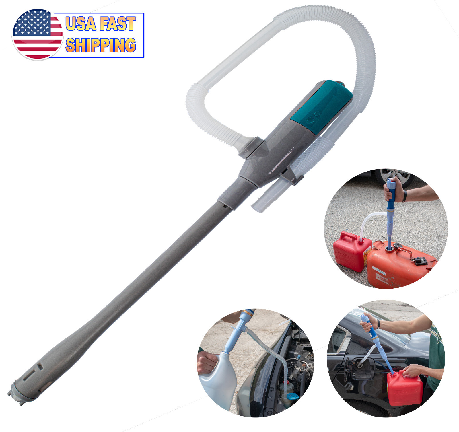 Liquid Transfer Siphon Turbo Pump Battery Electric Cordless Quick Gas Oil Water gallery