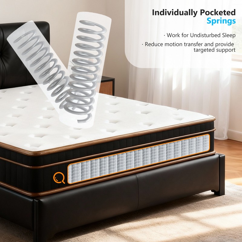 12 Inch Full Mattress Innerspring Spring Hybrid Bed Medium Firm Support Bedroom gallery