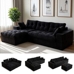 MAXYOYO 104″Modular Sectional Cloud Couch with Ottoman,Oversized Boneless Couch