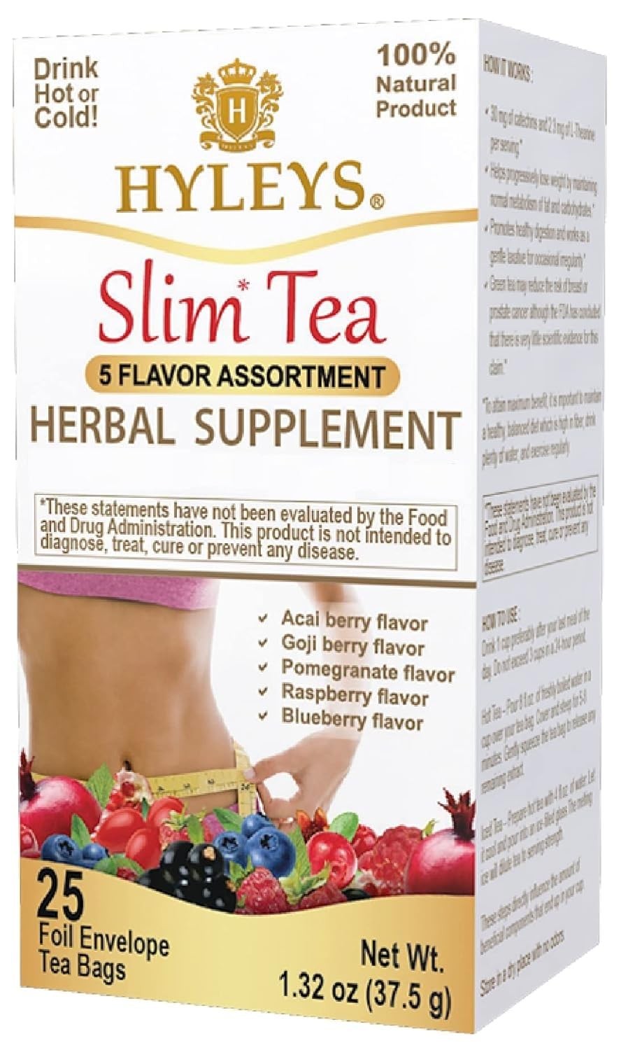 HYLEYS Slim Tea 5 Flavor Assortment - Weight Loss Herbal Supplement Cleanse and gallery