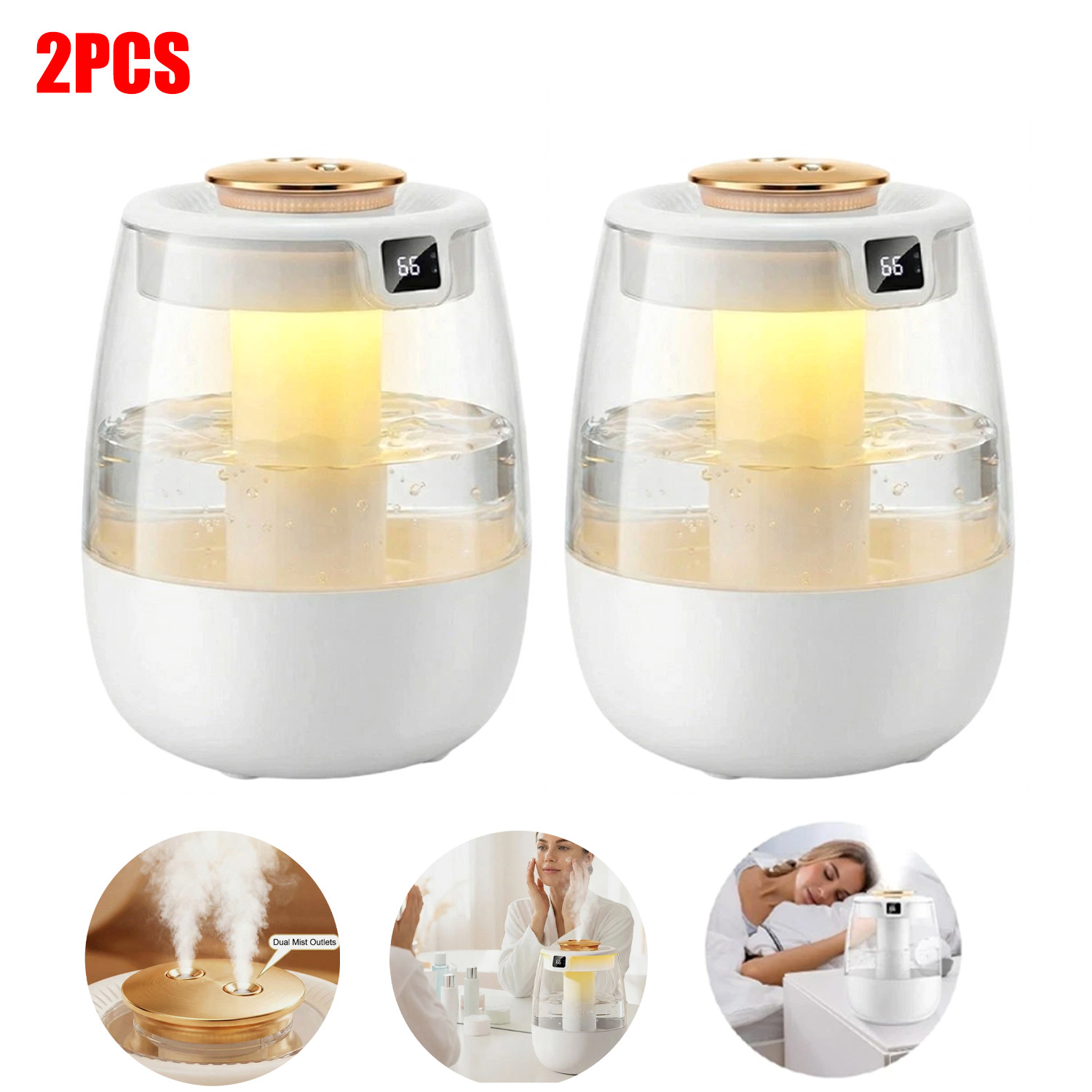 2PCS 1300ml Humidifiers for Bedroom Large Room Office Cool Mist Air Humidifier gallery