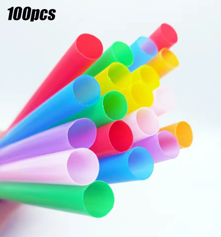100pcs 21cm/8in Boba Milkshake Straws Extra Wide PP Smoothie Drinking Set - NEW gallery