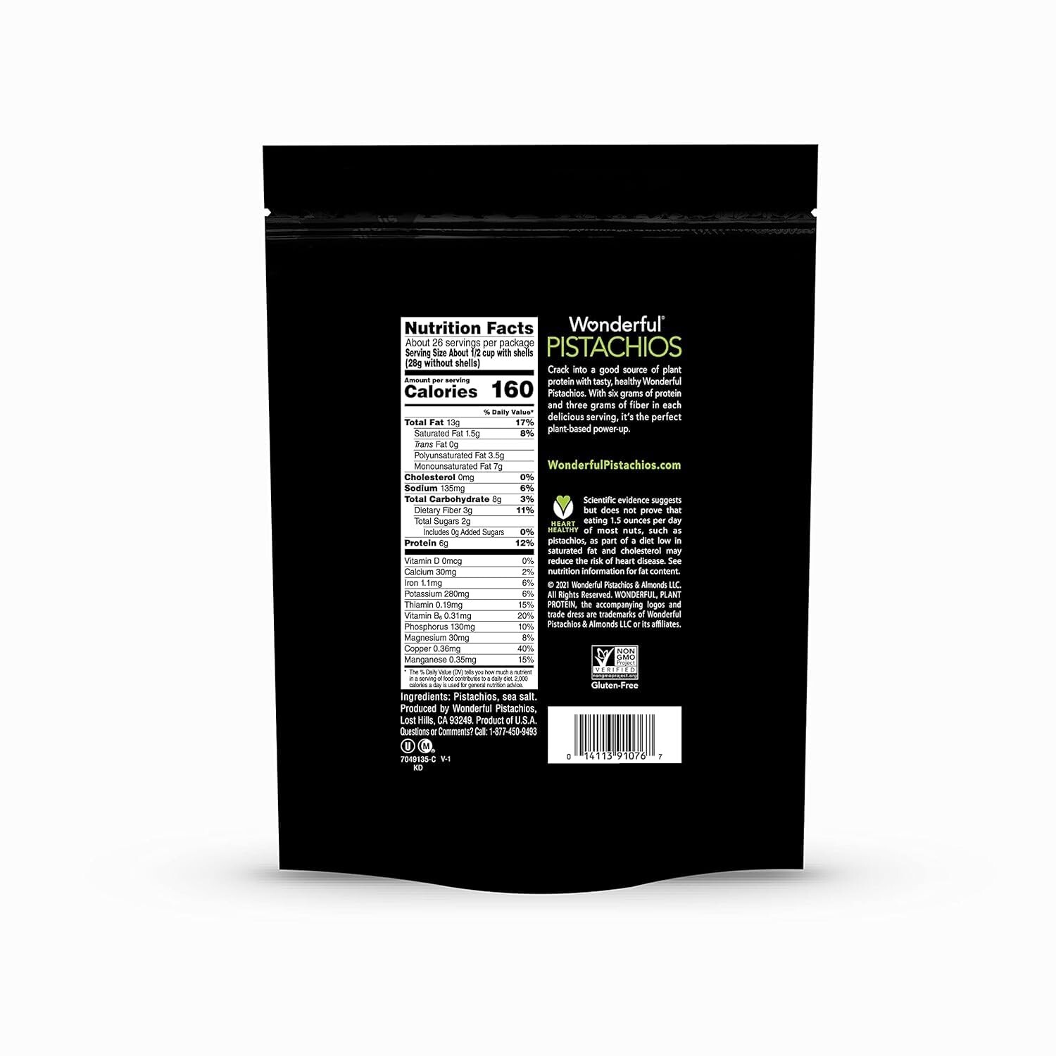 Wonderful Pistachios In-Shell Roasted and Salted Nuts 48 Ounce Resealable Bag gallery