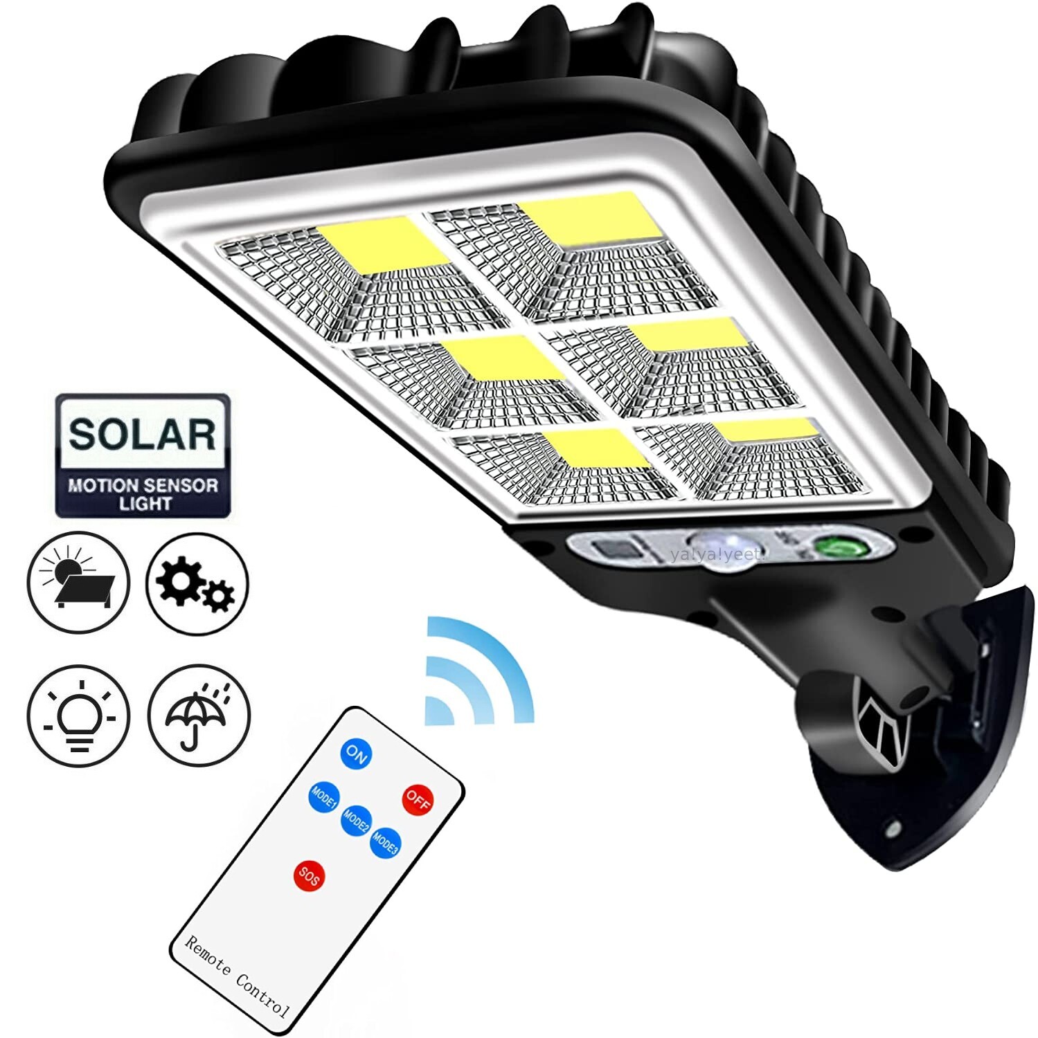 LED Solar Light Motion Sensor 3 Modes Flood Lamp Outdoor Street Wall Yard Garden gallery