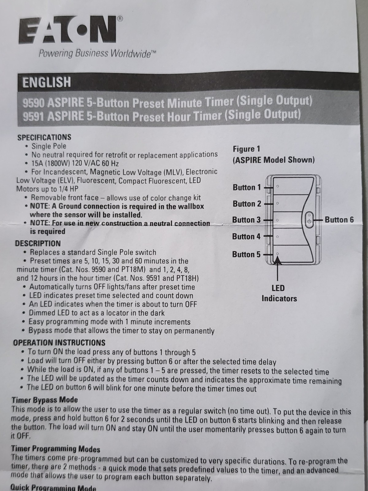 Eaton 15-Amps 120-volt Indoor Programmable CountdownDigital Lighting Timer gallery