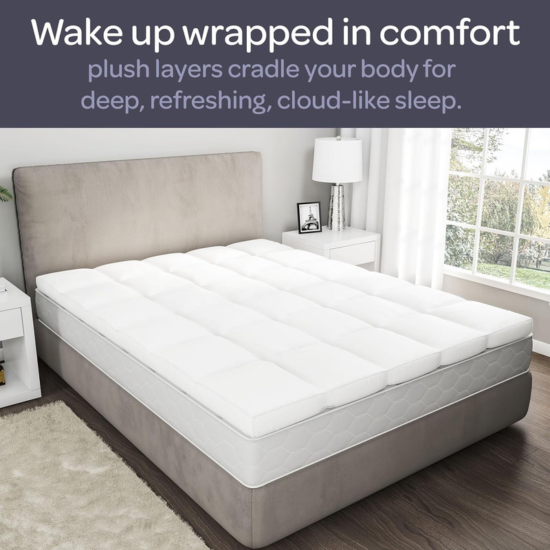 Down Mattress Topper - Twin 4-Inch Duck and Goose Feather Bed with Cotton Mat... gallery