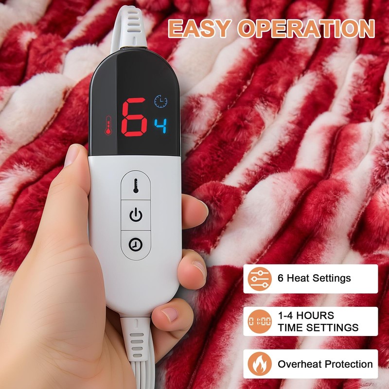 Easthome Heated Blanket Throw 50x60 Fast Heating Bed Electric Blanket 6 Levels A gallery
