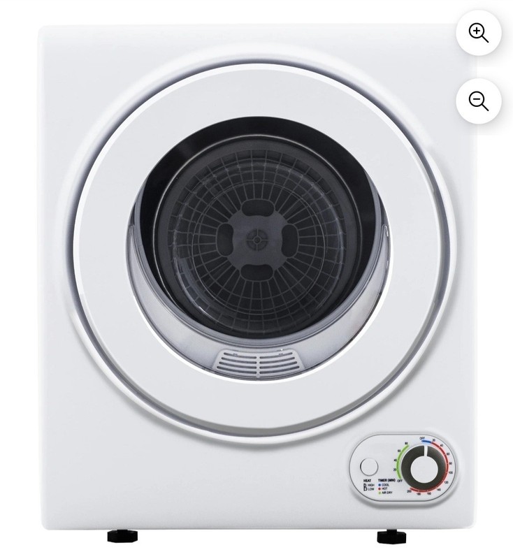 Portable Compact/Mini Electric Front-Load Clothes Dryer White Dial Window gallery