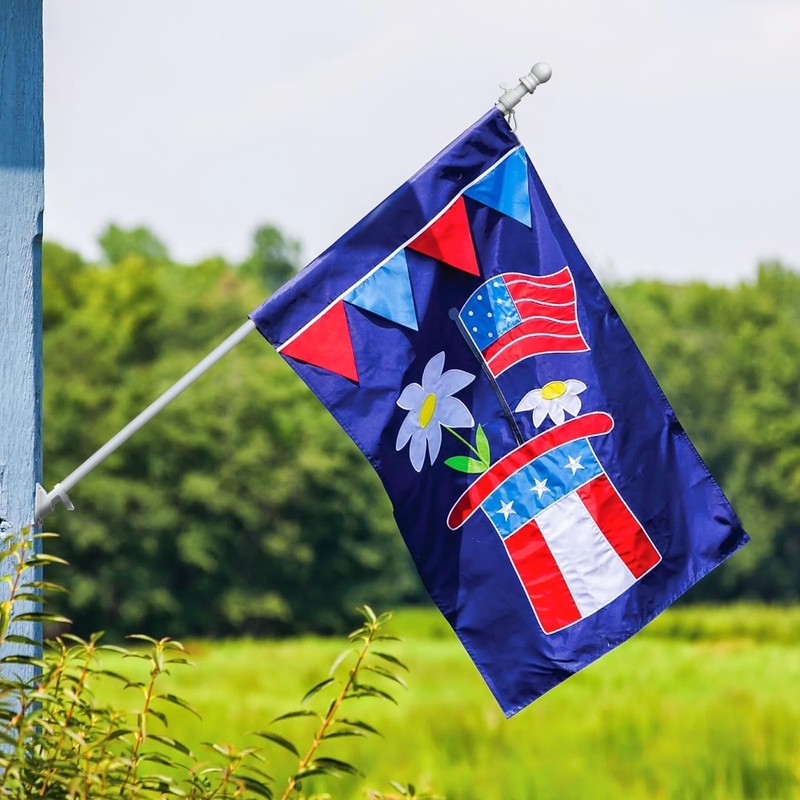 House Flag Pole Kit - 5-7 Ft Adjustable Tangle Free Flag Poles for 3x5 4x6 Flags gallery