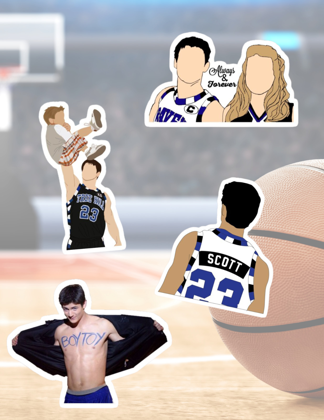One Tree Hill Nathan Scott 4pc Sticker Pack gallery