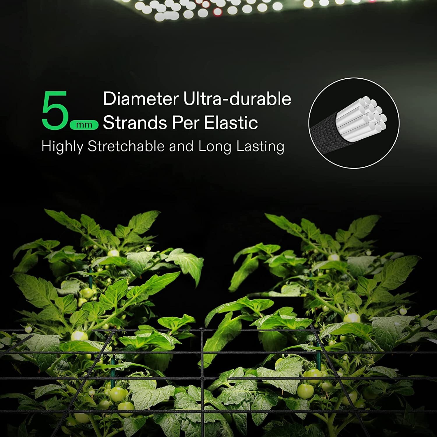 1-Pack 3x3FT Elastic Trellis Netting with Hooks for Grow Tents gallery