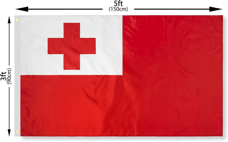 DANF Tonga Flag 3X5 Ft Thick Polyester, Fade Resistant, Brass Grommets, Canvas H gallery