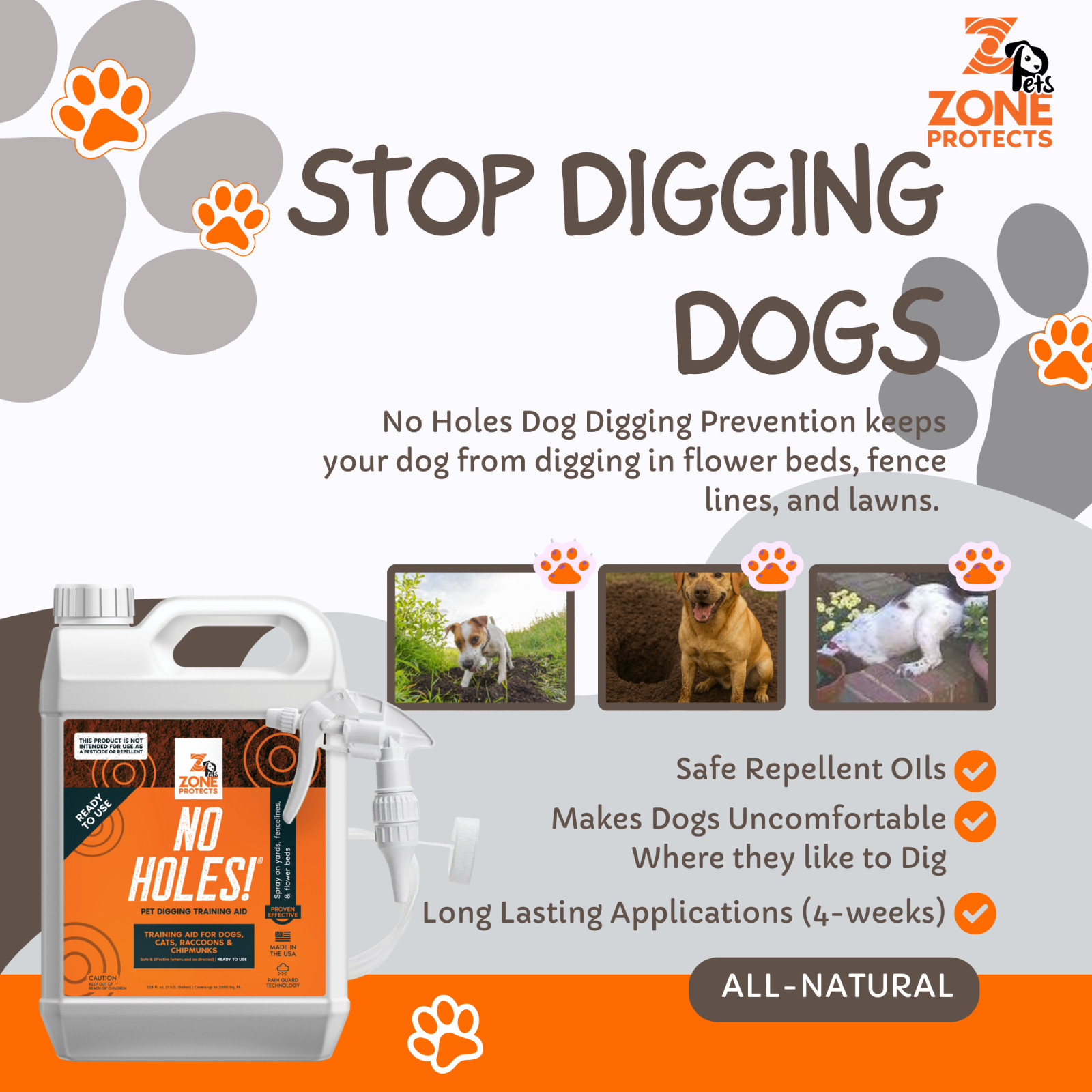 Stop Digging Dogs; Zone Protects No Holes Keeps Dogs Digging in Yards, Fences gallery