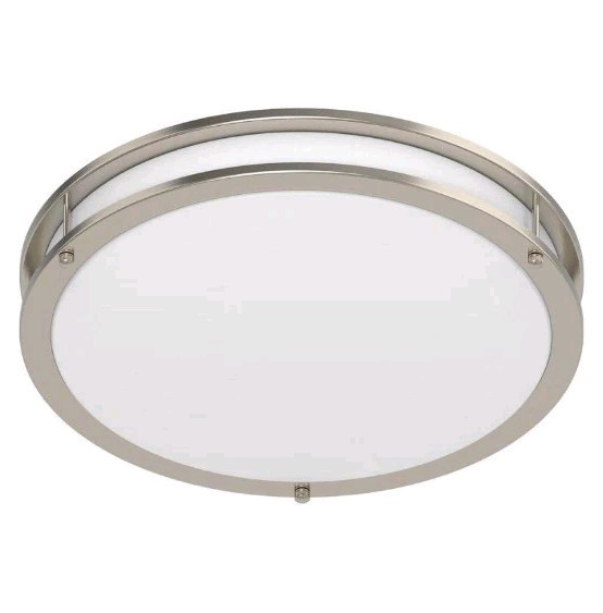 DYMOND 16 in. LED Ceiling Light Flush Mount Color Selectable CCT Brushed Nickel gallery