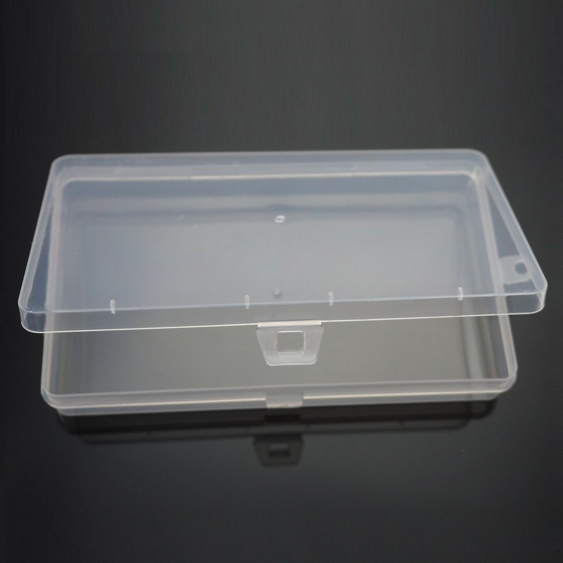 6PCS Clear Plastic Storage Container Box Hinged Lid DIY Arts Crafts Markers Pens gallery