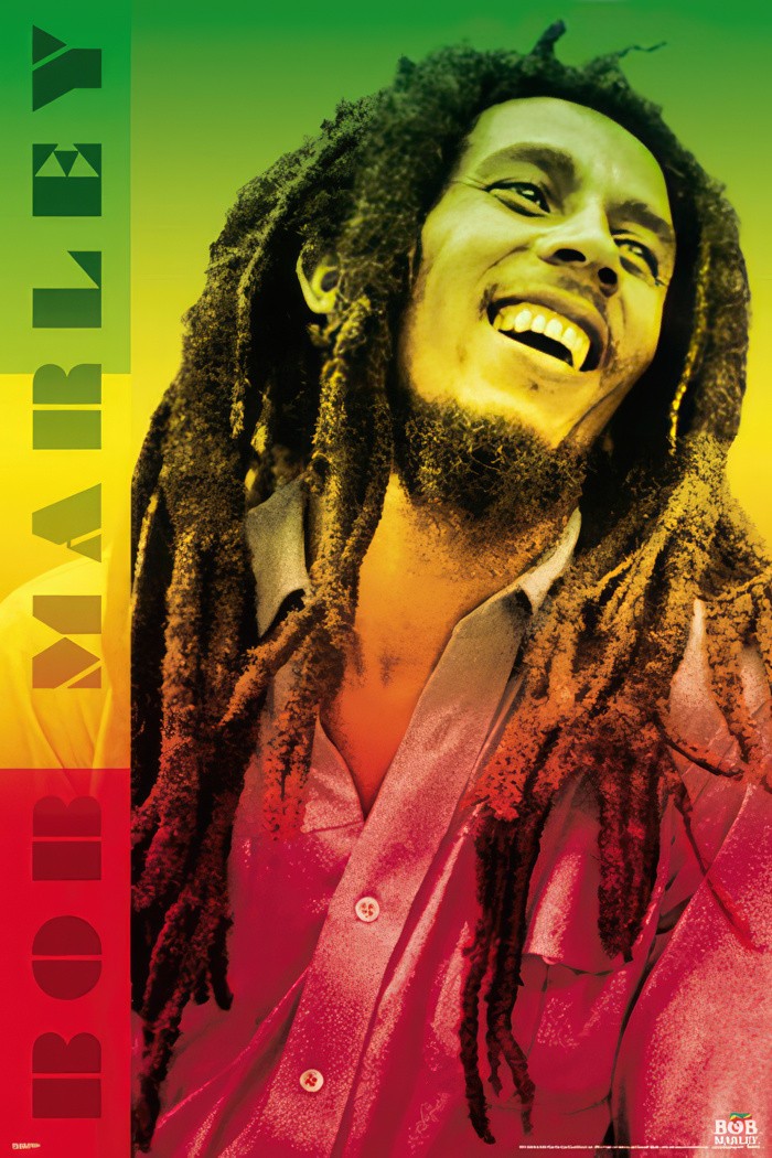 Bob Marley - Music Poster (Portrait - Jamaican Flag Colors) (Size: 24" x 36") gallery
