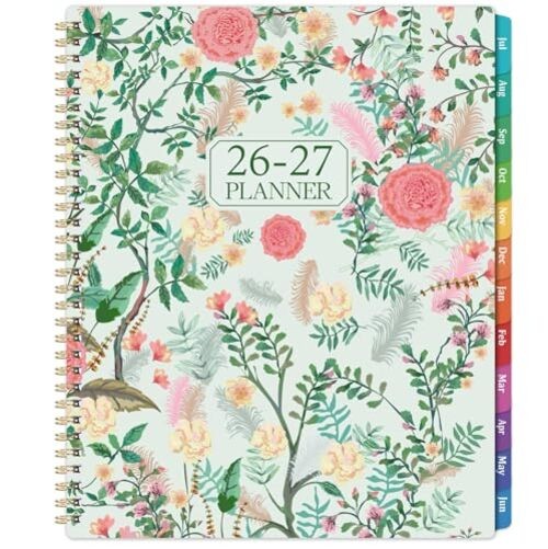 2026-2027 Academic Planner - 9"x11" Floral Pink and Green gallery
