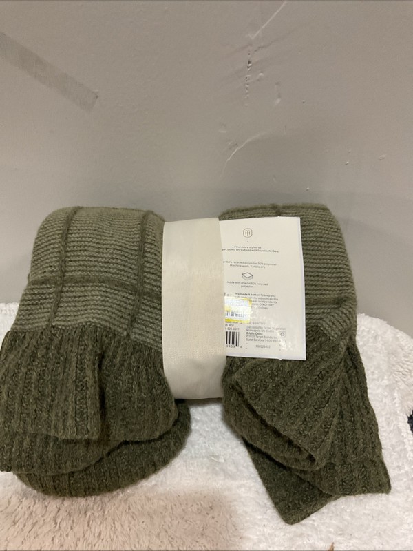 Threshold Designed Studio McGee 50x60 In Green Throw Blanket gallery