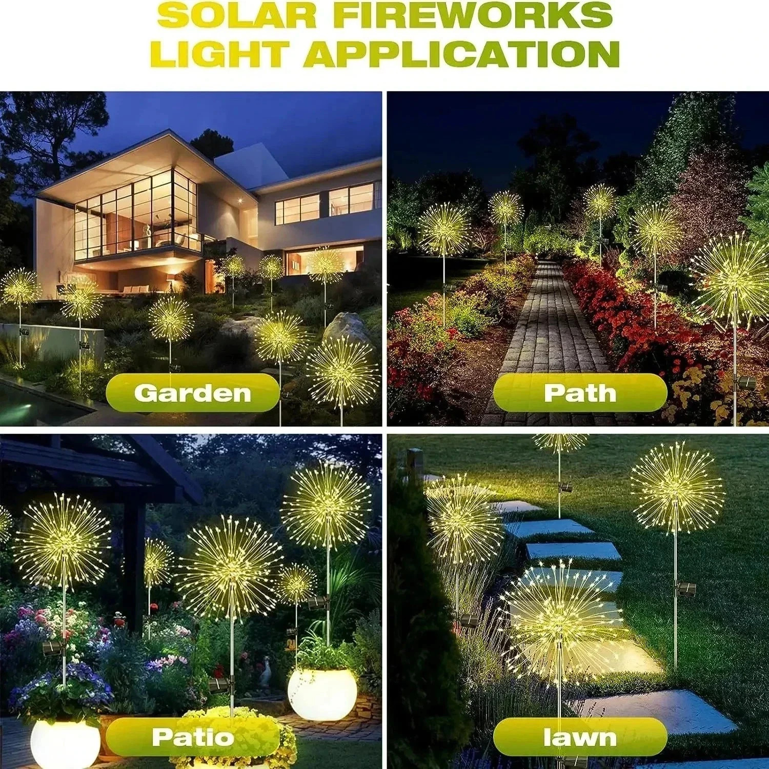 Outdoor LED Solar Firework Lights Garden Decoration Fairy Lights Waterproof Dand gallery