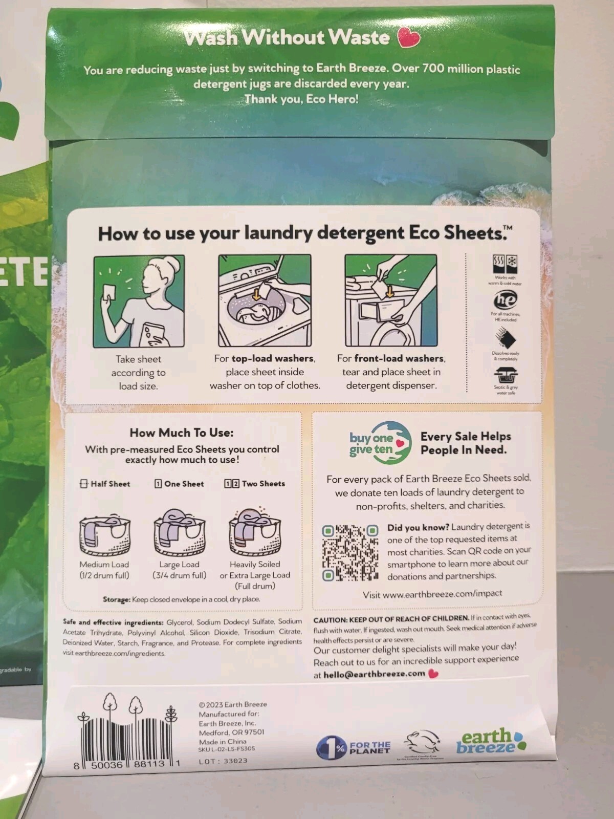 Earth Breeze Laundry Detergent Sheets Fresh Scent 1 X 30 Total 60 Loads No Jugs gallery