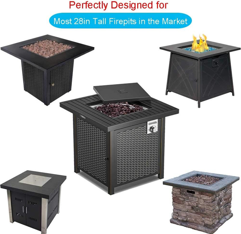 Fire Pit Cover, 28 Inch Firepit Covers Square Gas Fireplace Fire Pit Table Cover gallery