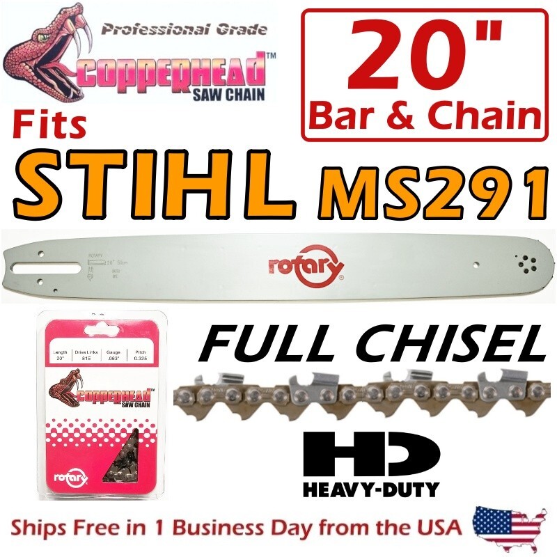 COPPERHEAD 20" Bar & FULL CHISEL PRO Chain - STIHL MS291 26RS-81 / 3003 008 6821