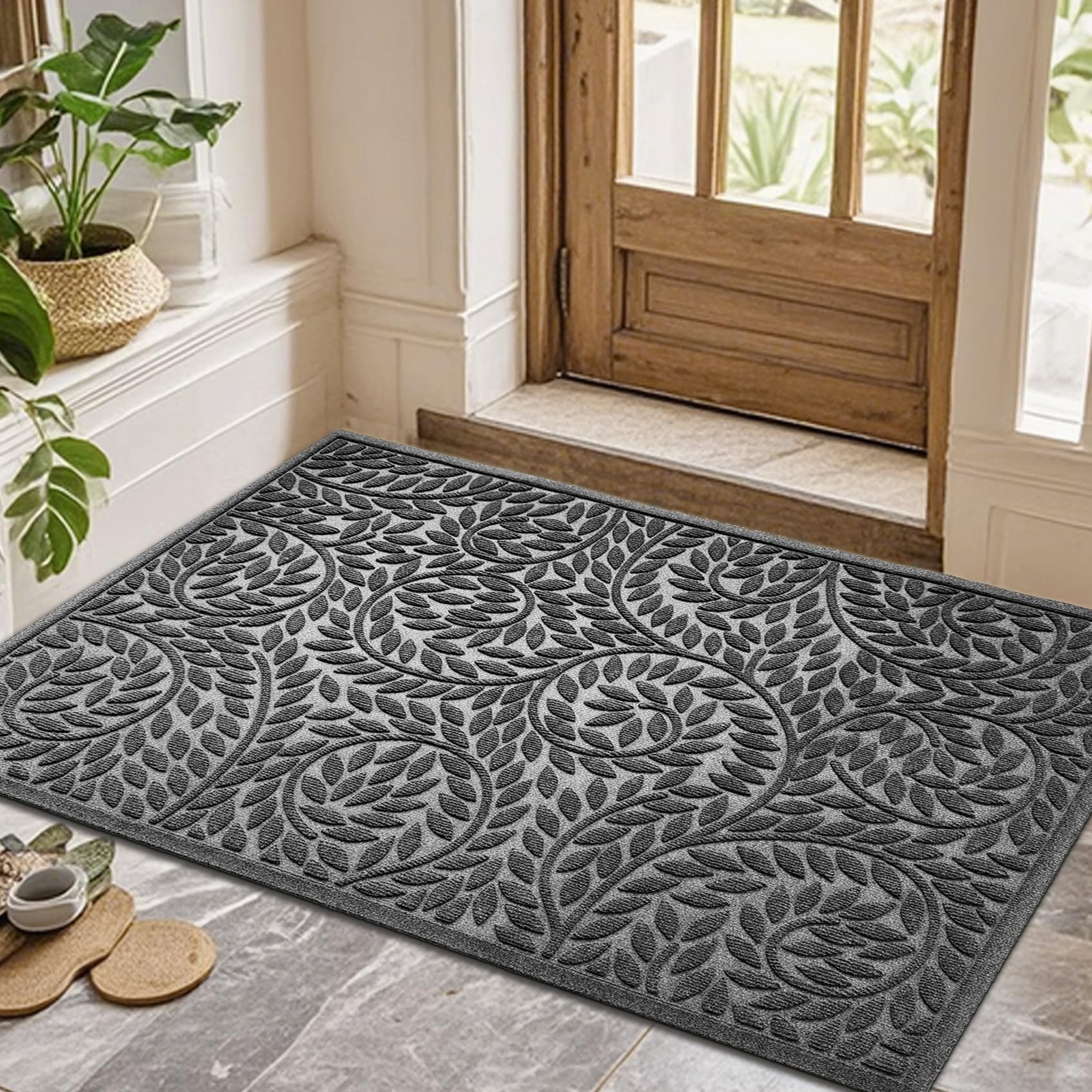 Heavy Duty Front Door Mat Non Slip Absorbent Rubber Outdoor Entrance Rug gallery