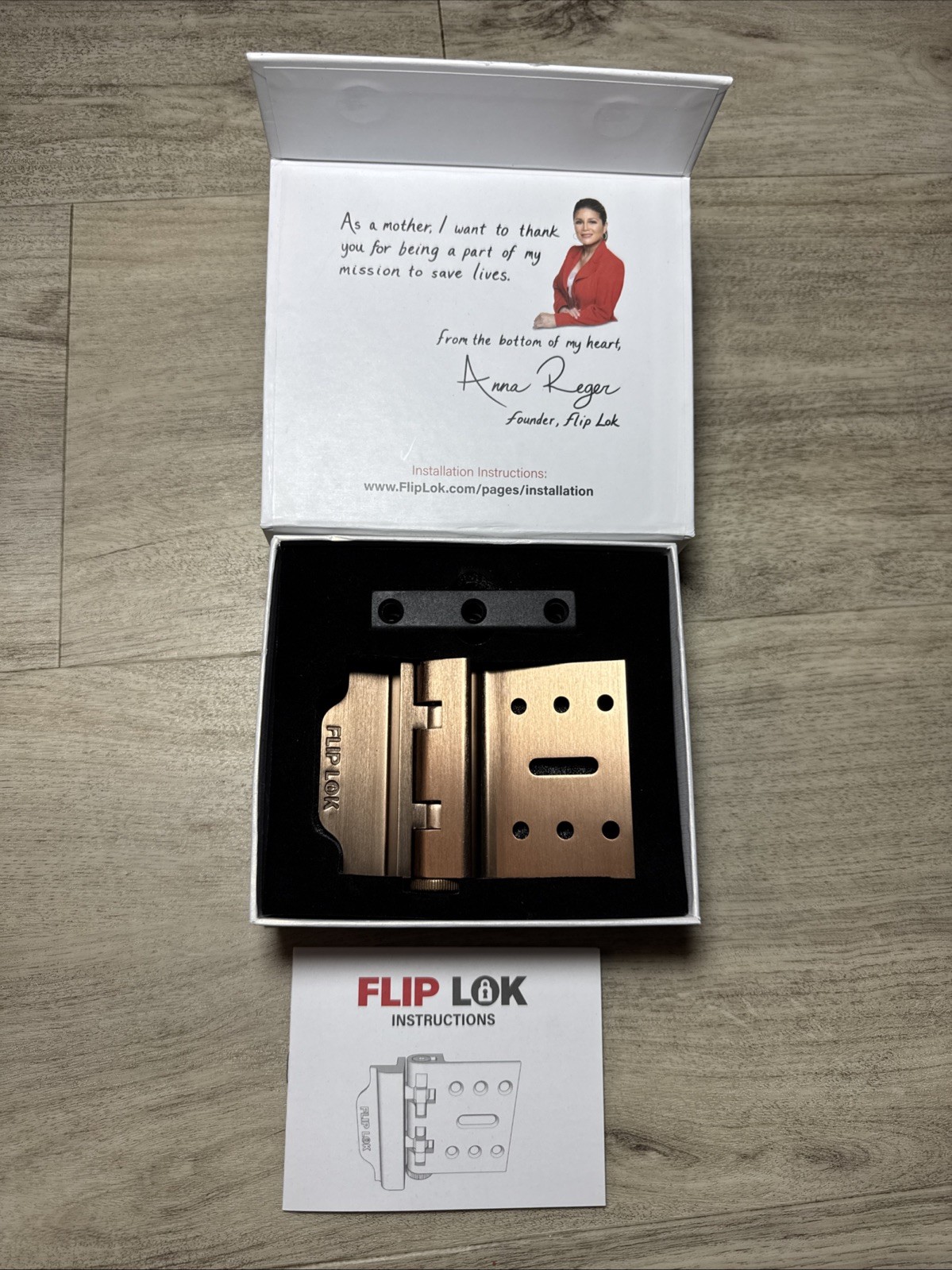 NIB Fliplock Inward Swing Door Lock 5 Minutes Installation Home Security Lock gallery