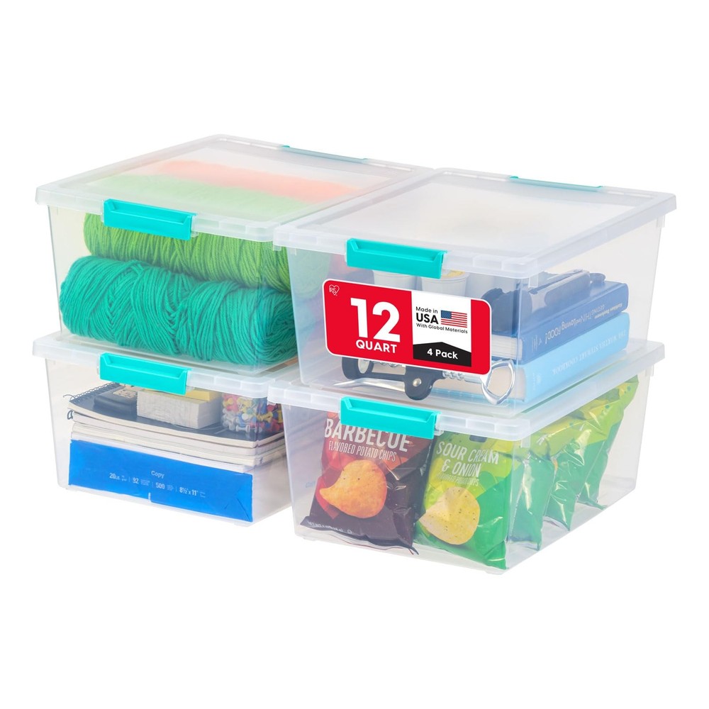 Stackable Plastic Storage Bins Craft Organizer Containers With Latching Lids