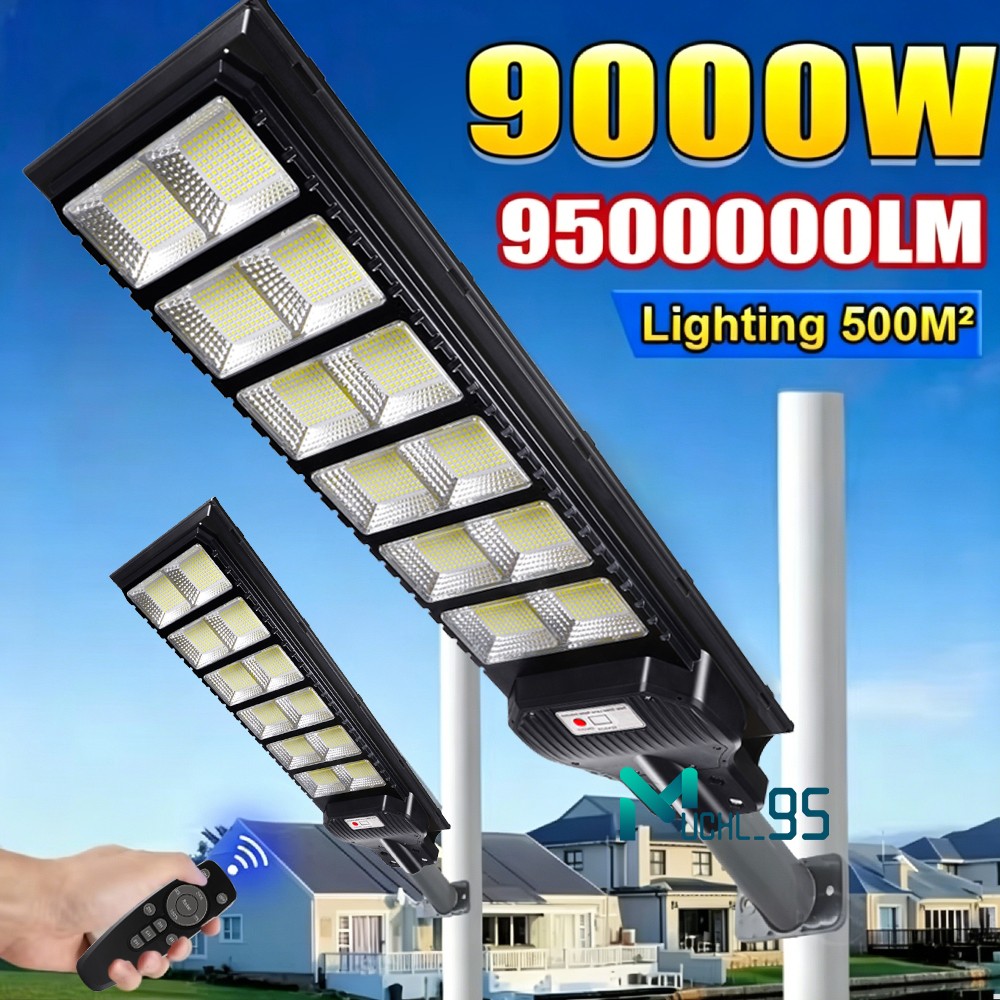 Solar Street Light, Commercial Grade Solar Lights Outdoor IP67 Waterproof, 9000W