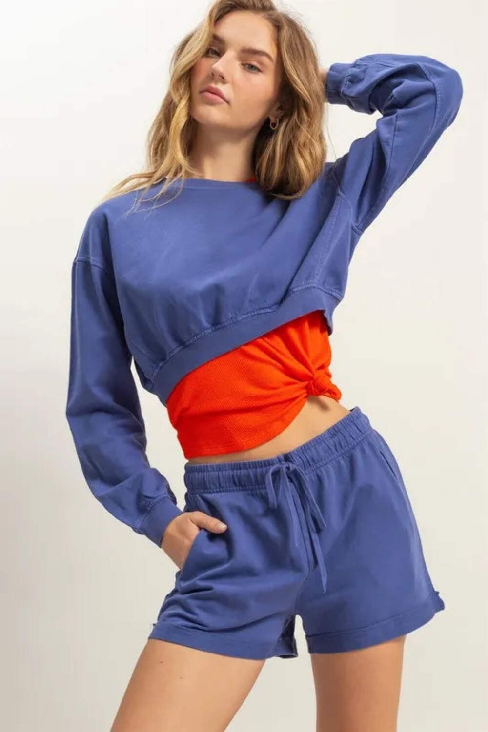 Crew Neck Long Sleeve Crop Sweatshirt gallery