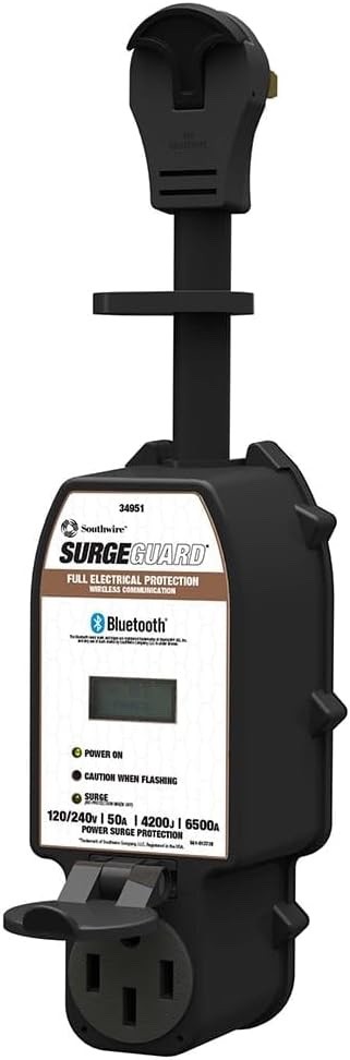 50 Amp Bluetooth RV Surge Protector 34951 Surge Guard by Southwire Portable LCD