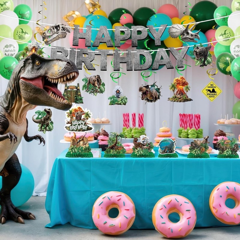 Dinosaur Birthday Party Decorations Set for Boys, Dino World Themed Party Decora gallery