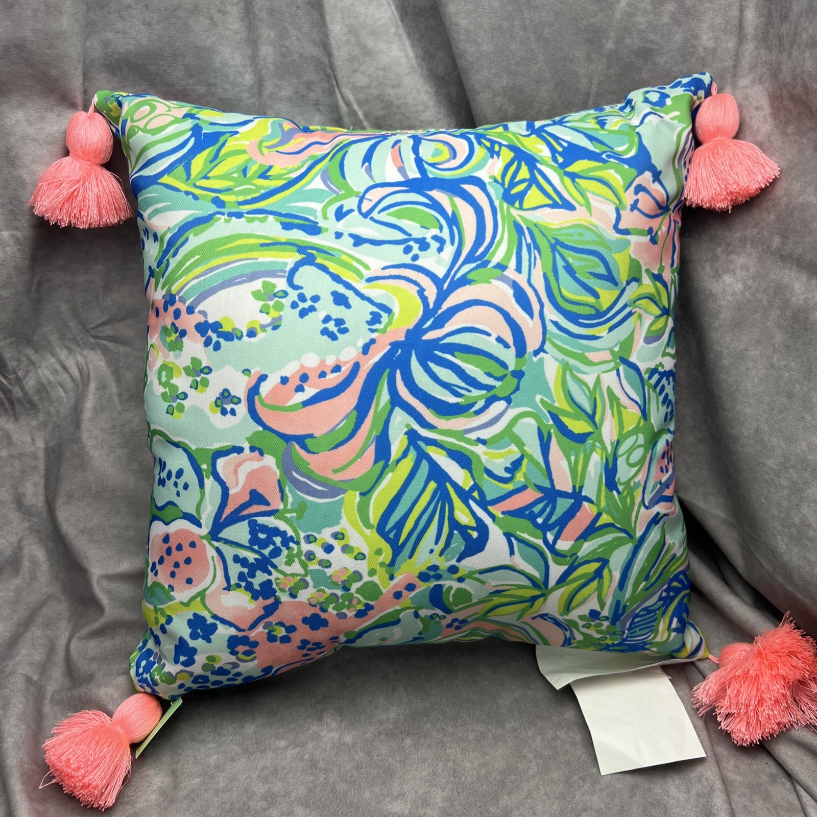 LILLY PULITZER GWP Pillow | Multi Color | 14 inches x 14 inches NEW Outdoor B15 gallery