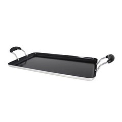 Ceramic Double Burner Griddle Black: Stovetop Griddle, Aluminum