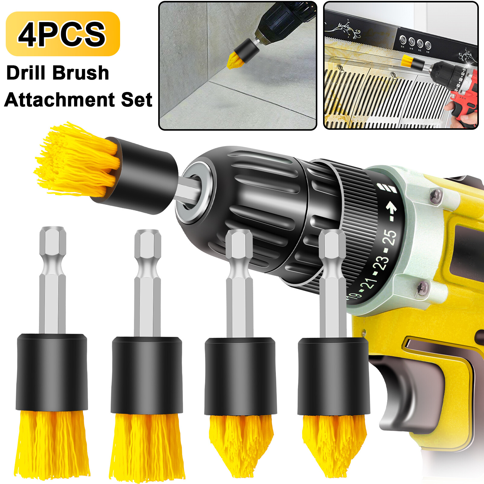 4-Pack Brush Set Power Scrubber Drill Brush Attachments For All type of Cleaning gallery