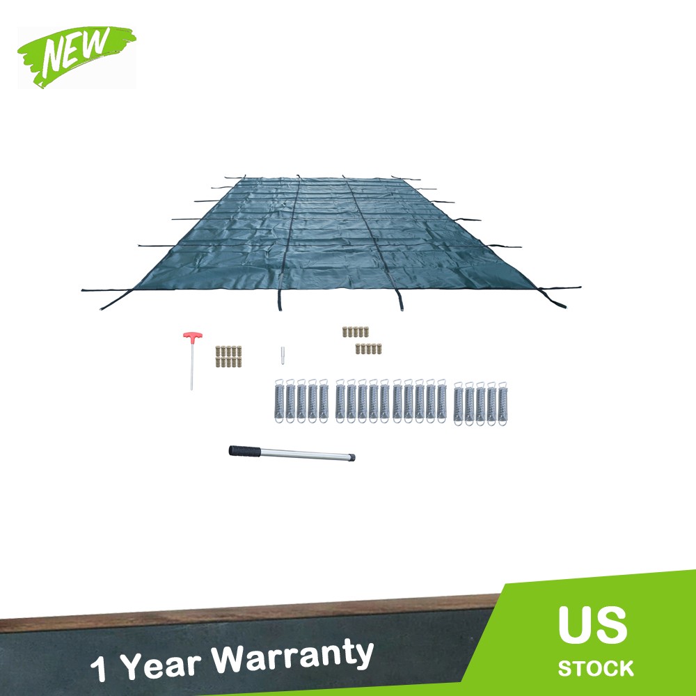 Pool Safety Cover Fits 12X24Ft Rectangle Underground Safety Pool Cover Green Mes gallery
