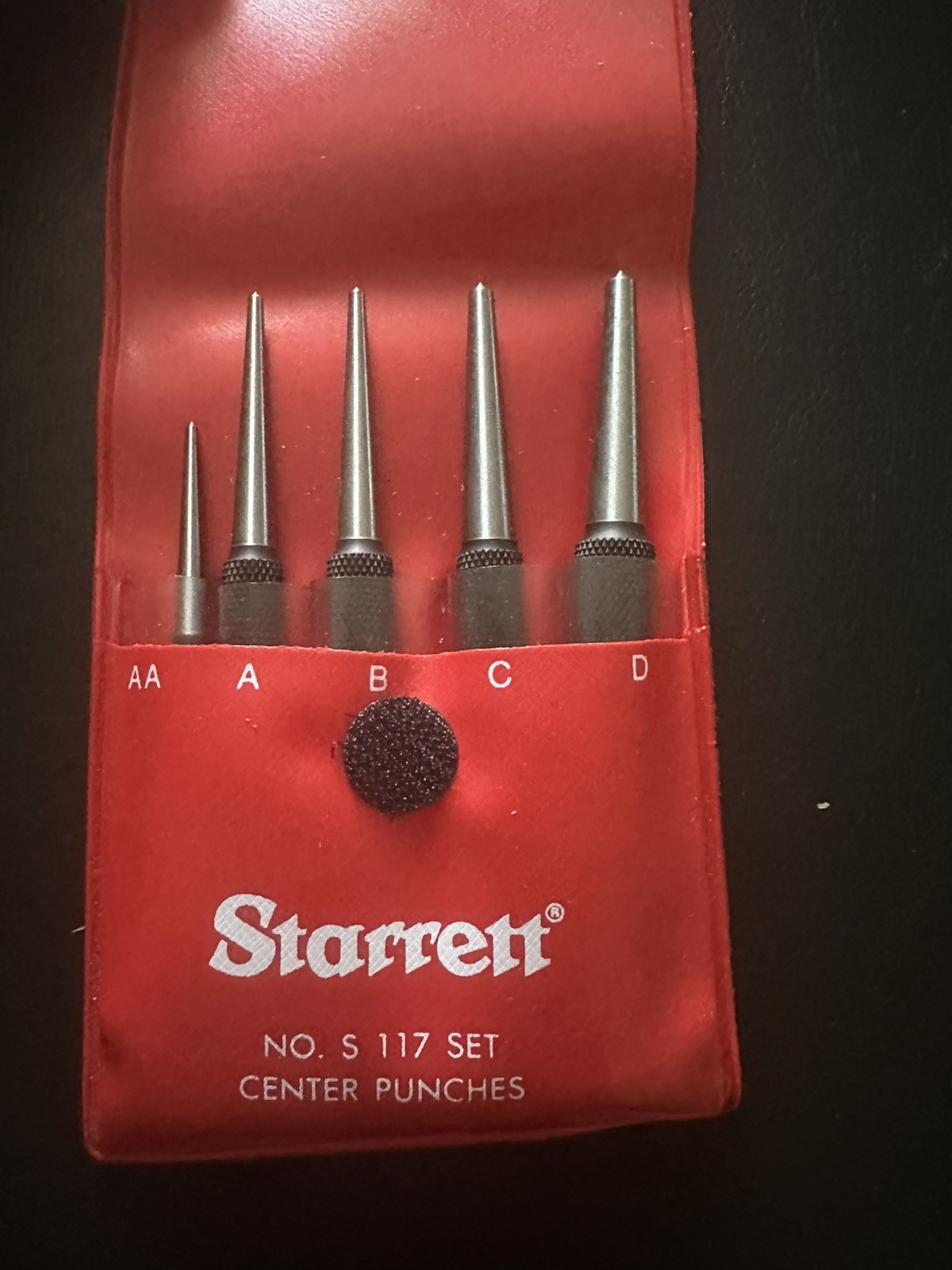 Starrett S117pc , Center Punch, 5 pc. set - 1/16", 5/64", 3/32", 1/8", 5/32" gallery