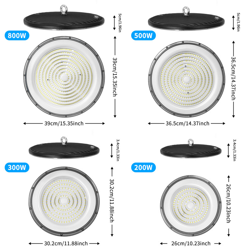 20 Pack 800W UFO Led High Bay Light Factory Warehouse Commercial Led Shop Lights gallery