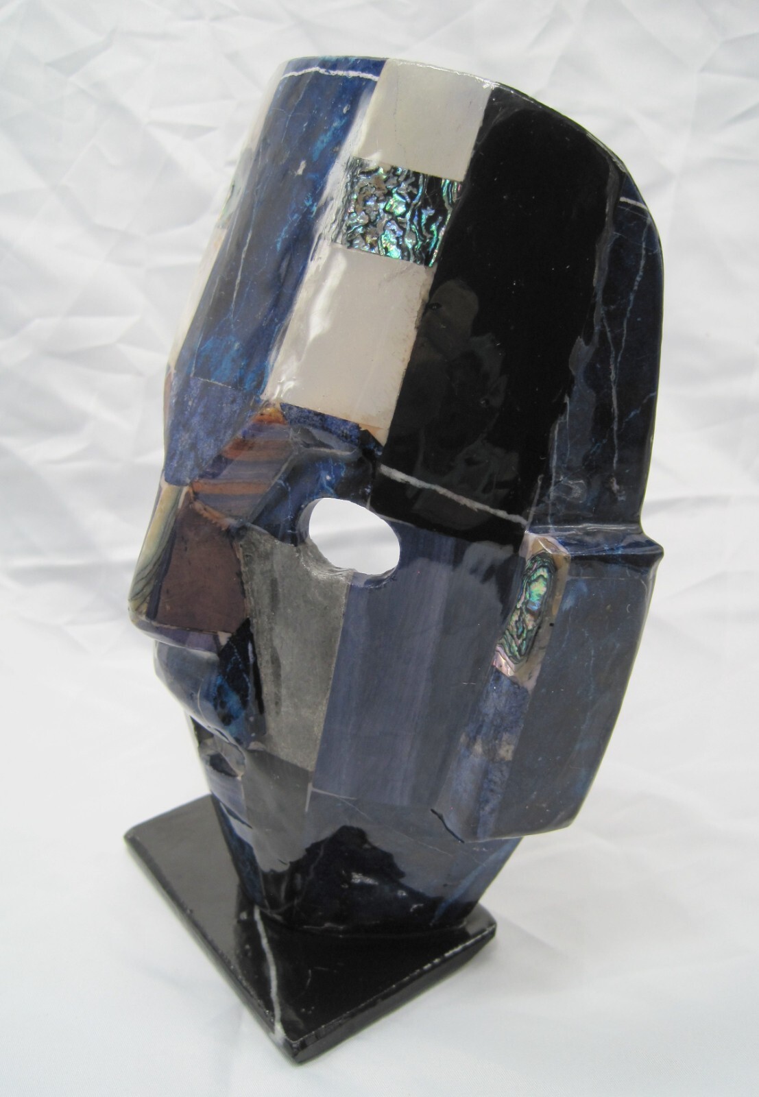 Aztec/Mayan Burial Tribal Mask Hand Made Abalone Lapis Black Onyx Stones gallery