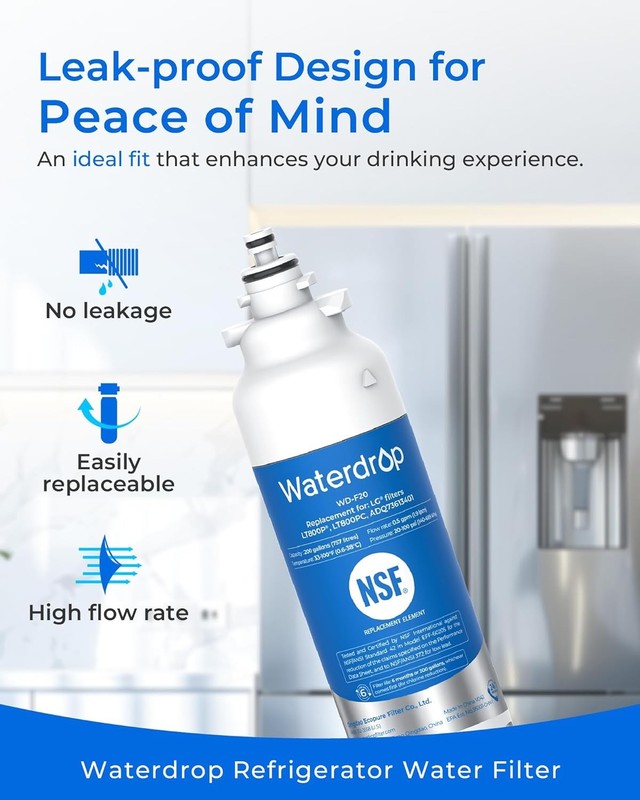 Waterdrop Refrigerator Water Filter, Replacement for LG® LT800P® (6) gallery