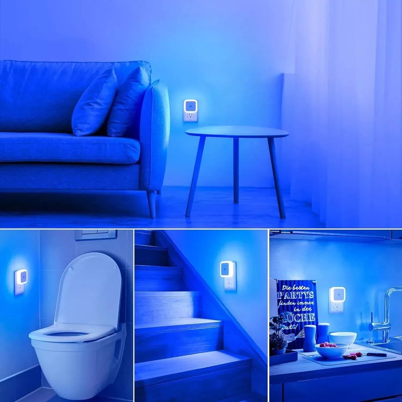 6Pcs Plug-in LED Night Lights Lamp Dusk to Dawn Sensor Hallway Kitchen Bathroom gallery