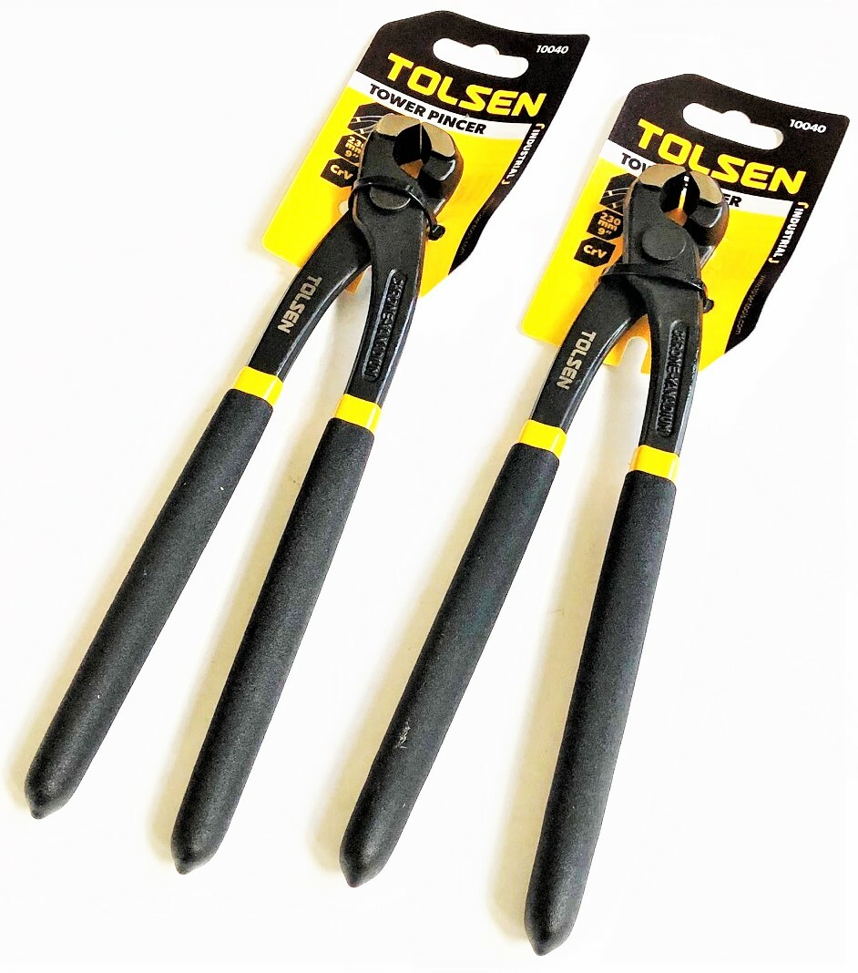 2 TOLSEN 9" INDUSTRIAL TOWER PINCER END NIPPER WIRE END CUTTERS SNIP PLIER 10040 gallery
