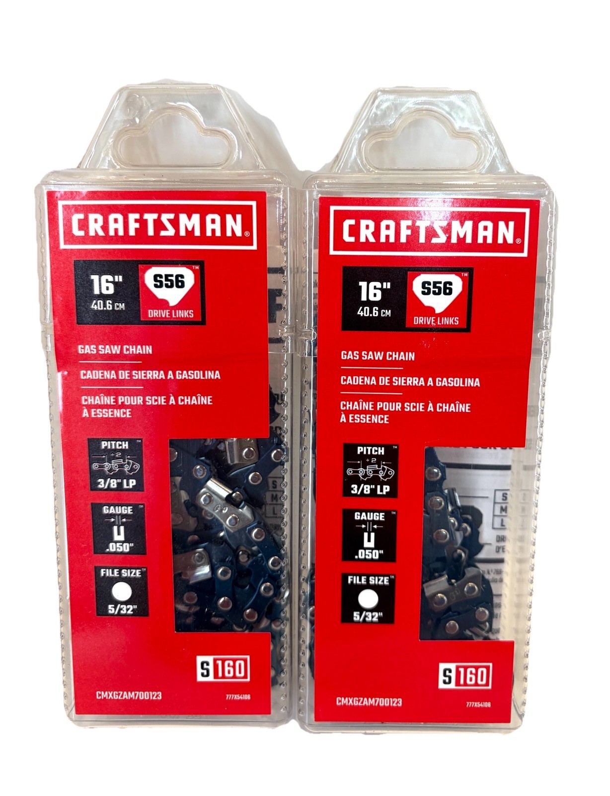 2 Pk Craftsman 16” Gas Chainsaw Chain 56 Links 3/8 in Pitch .050 CMXGZAM700123 gallery