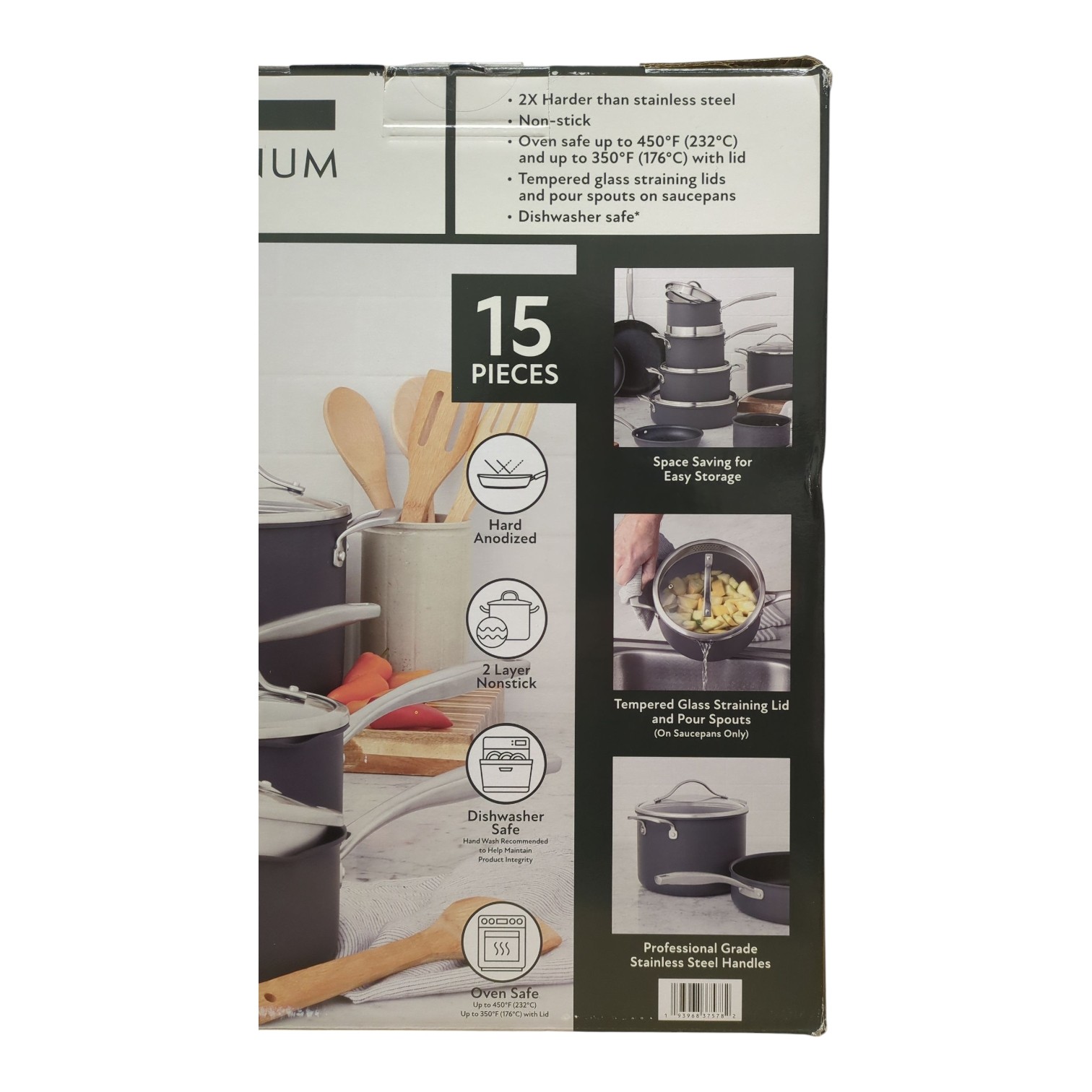 Member's Mark Hard Anodized Aluminum Cookware Set, 15 Piece gallery